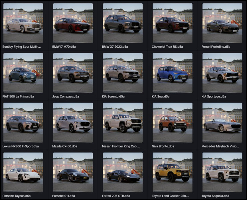 Free car models for D5 Render – Vol. 3 ชุดโมเดลรถฟรีสำหรับ D5 Render ฟรี โปรแกรม