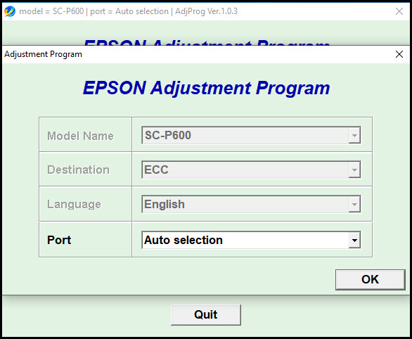 โปรแกรมเคลียร์ซับหมึก Epson SureColor SC-P600 (ECC) ฟรี