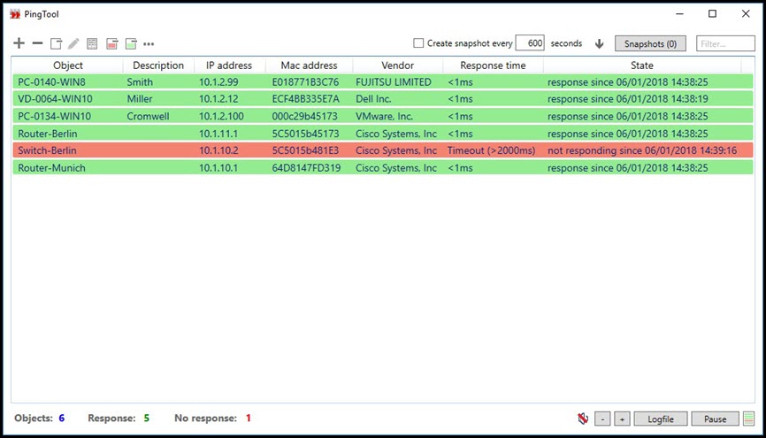 PingTool 5 ล่าสุด โปรแกรม Ping Monitoring