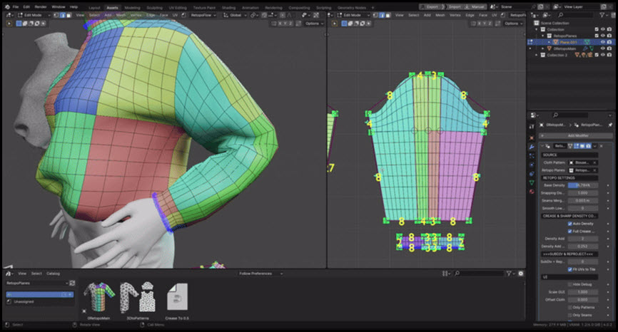 Retopo Planes for Blender ปลั๊กอินสำหรับงาน Retopology Blender ล่าสุด โปรแกรม