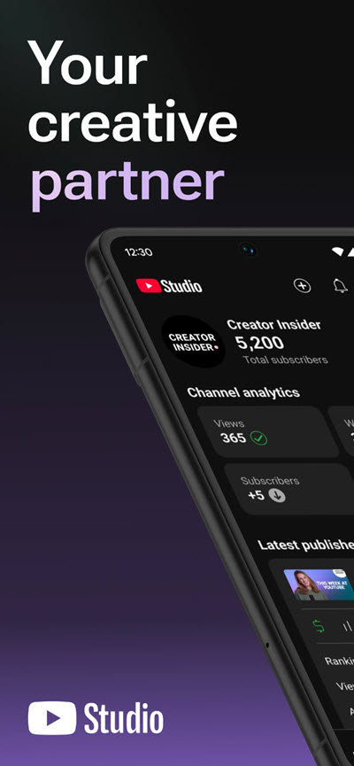YouTube Studio 25 ล่าสุด No Ads APK แอปจัดการช่อง YouTube มืออาชีพ ใช้งานฟรีบน Android โปรแกรม