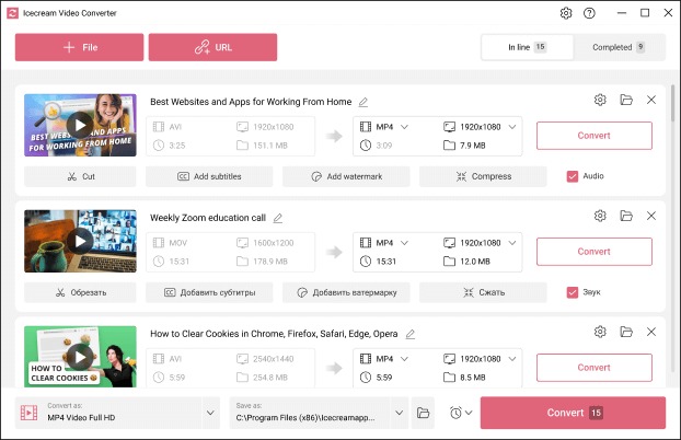 Icecream Video Converter Pro 1.49 โปรแกรมแปลงไฟล์วิดีโอ ใช้ง่าย
