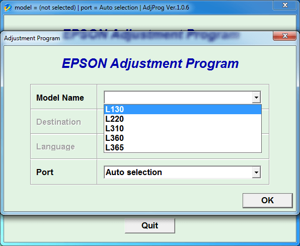 Epson Adjustment Program L130 L220 L310 L360 L365 (ESP/EPIL)