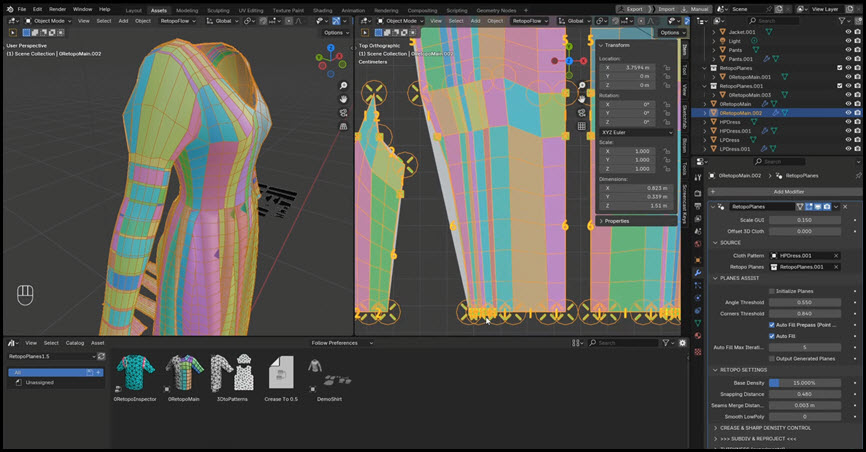 Retopo Planes for Blender ปลั๊กอินสำหรับงาน Retopology Blender ล่าสุด โปรแกรม
