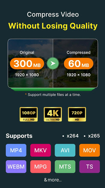 Video Converter Compressor Premium Unlocked APK ล่าสุด แอปแปลงไฟล์วิดีโอ โปรแกรม
