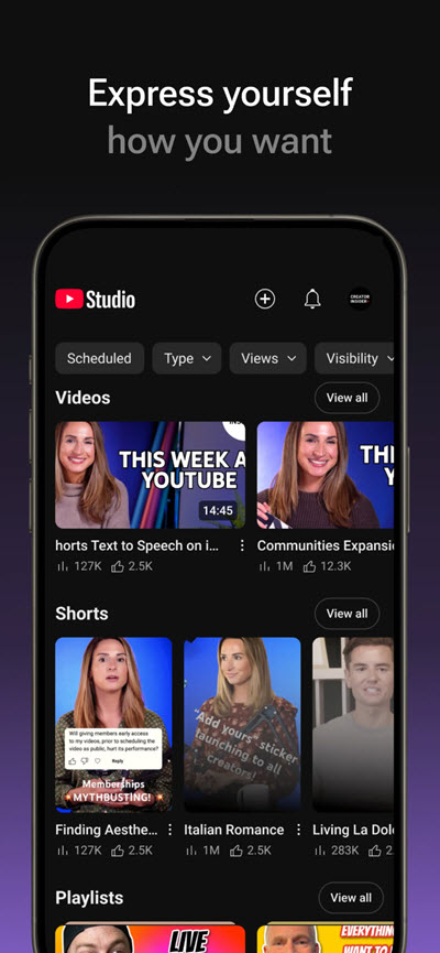 YouTube Studio 25 ล่าสุด No Ads APK แอปจัดการช่อง YouTube มืออาชีพ ใช้งานฟรีบน Android โปรแกรม