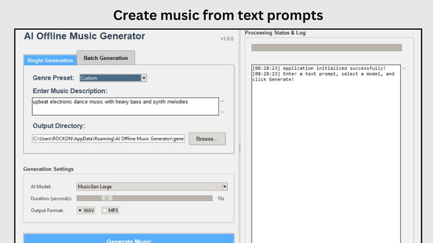 AI Offline Music Generator 2 ล่าสุด โปรแกรมเจนเพลง AI แบบ Offline ปลอดลิขสิทธิ์ ไม่จำกัด ฟรี