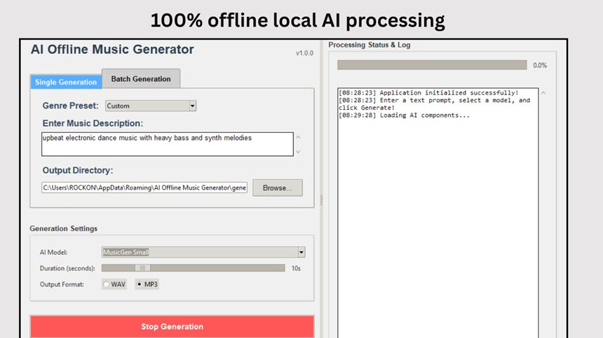 AI Offline Music Generator 2 ล่าสุด โปรแกรมเจนเพลง AI แบบ Offline ปลอดลิขสิทธิ์ ไม่จำกัด ฟรี