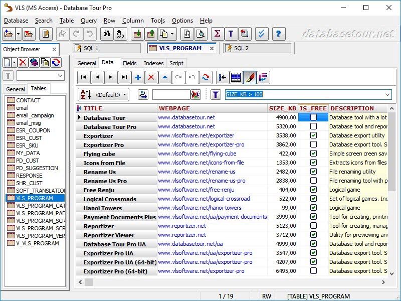 Database Tour Pro 11 โปรแกรมจัดการฐานข้อมูล ล่าสุด
