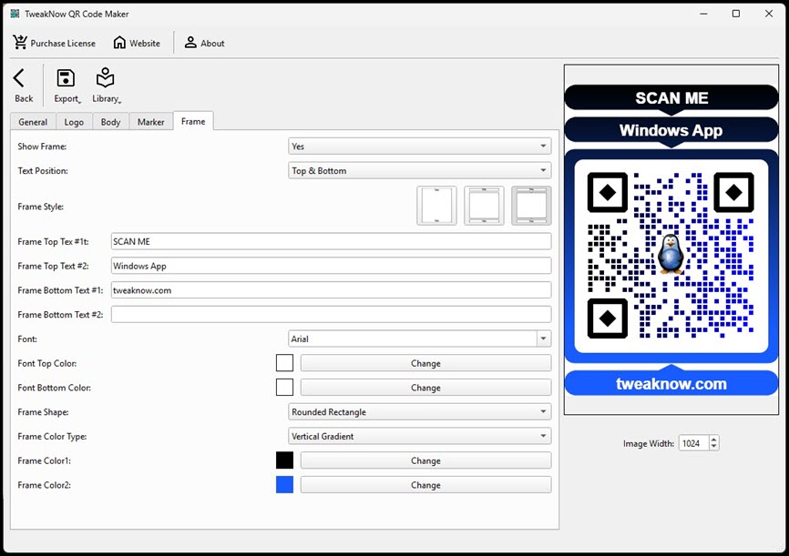 TweakNow QR Code Maker 4 ล่าสุด โปรแกรมสร้างคิวอาร์โค้ด ฟรี