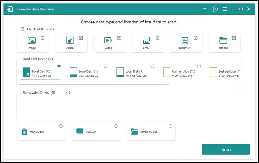 FonePaw Data Recovery 3.8 โปรแกรมกู้ข้อมูลอัจฉริยะ