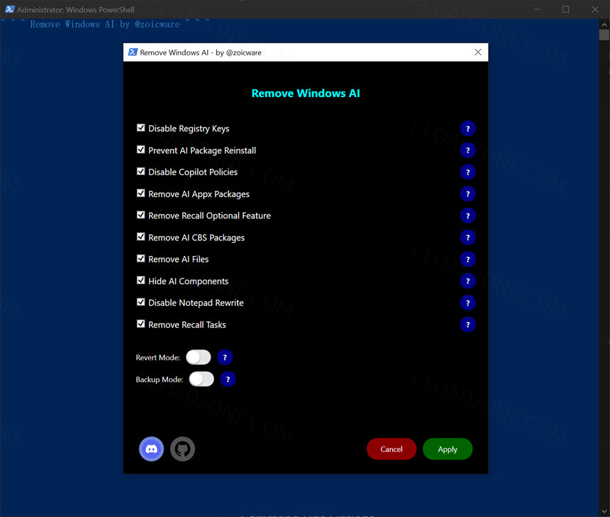 Remove Windows Ai เครื่องมือลบ Copilot ปิดฟีเจอร์ AI ทั้งหมดใน Windows 11 ถาวร โปรแกรม