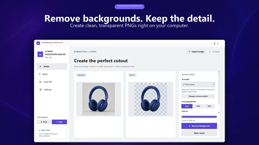 AI Image Background Remover Pro 2 ล่าสุด โปรแกรมลบพื้นหลังและไดคัทรูปภาพด้วยระบบ AI ระดับมืออาชีพ