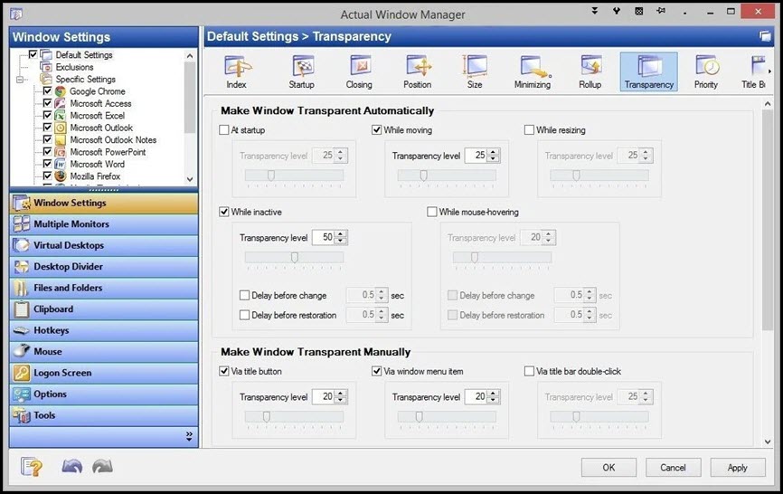 Actual Window Manager 8 ล่าสุด โปรแกรมแบ่งหน้าจอและควบคุมหน้าต่างอัจฉริยะ