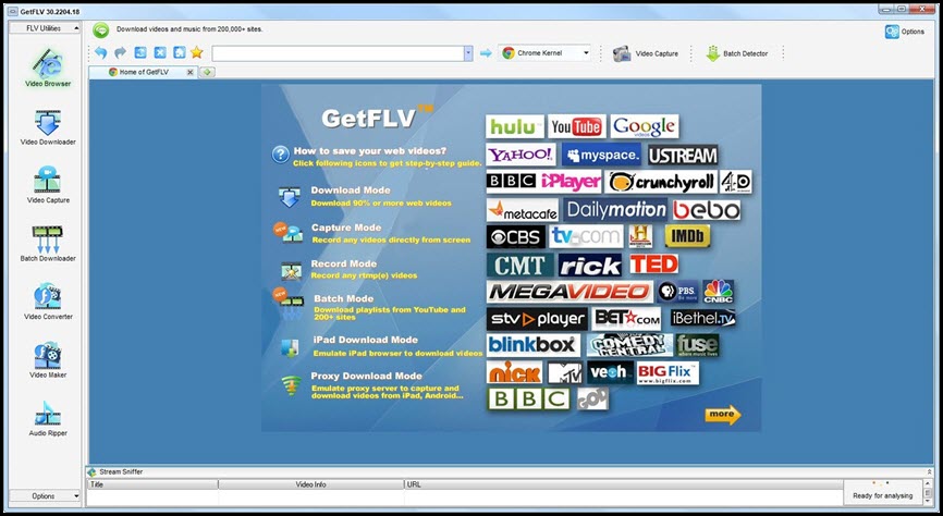 Vdigger GetFLV 32 ล่าสุด โปรแกรมดาวน์โหลดวิดีโอและแปลงไฟล์ครบวงจรในตัวเดียว