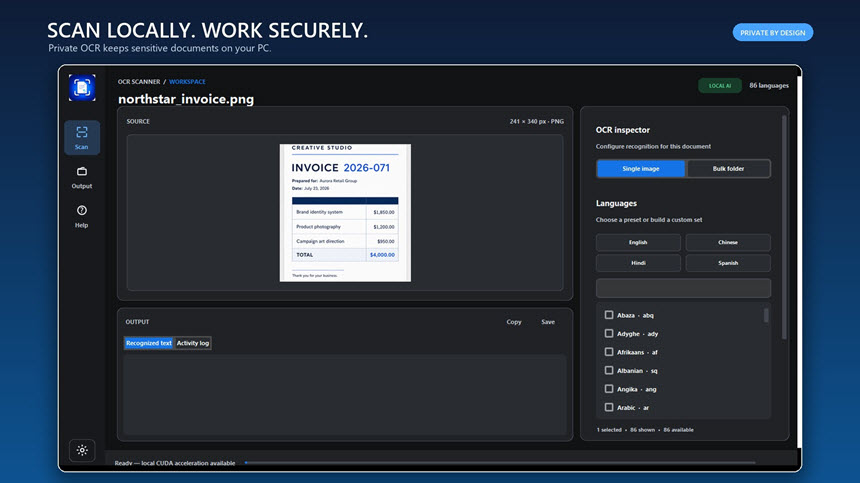 AI Offline OCR Scanner Pro 1 ล่าสุด โปรแกรมแปลงภาพเป็นข้อความออฟไลน์ด้วย AI
