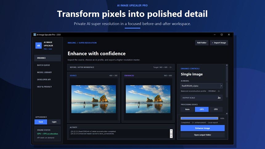 AI Image Upscaler Pro 2 ล่าสุด โปรแกรมขยายขนาดและเพิ่มความละเอียดรูปภาพด้วยระบบ AI ระดับมืออาชีพ