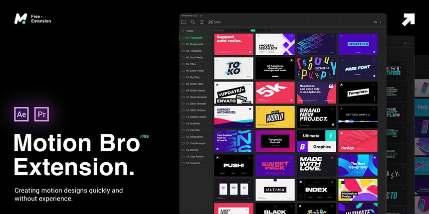 Motion Bro 5 ล่าสุด + Bundle Packs Collection for AE & PR (Win/Mac) โปรแกรม