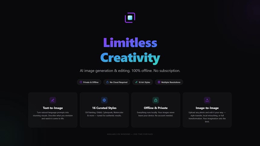 DreamForge AI 1 ล่าสุด โปรแกรมเจนภาพ AI ส่วนตัว ทำงานออฟไลน์ 100% ไม่ต้องต่อเน็ต