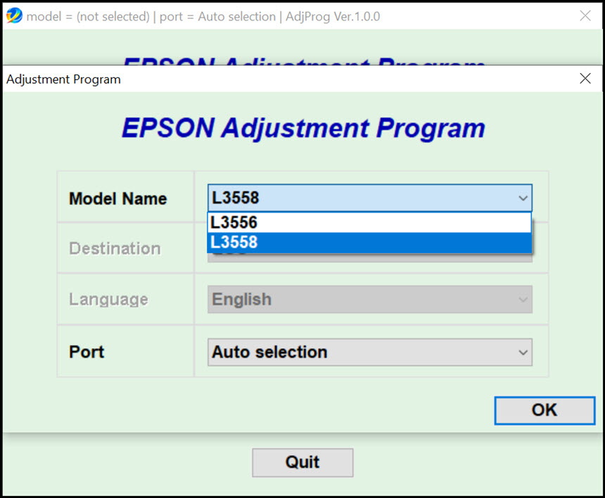 โปรแกรมเคลียร์ซับหมึก EPSON L3558 L3556 (ECC) ฟรี ใช้ได้ 100%