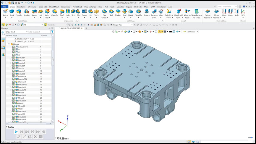 ZW3D Wukong 2027 (x64) โปรแกรมออกแบบ CAD/CAM และจำลองโมเดล 3 มิติระดับอุตสาหกรรม