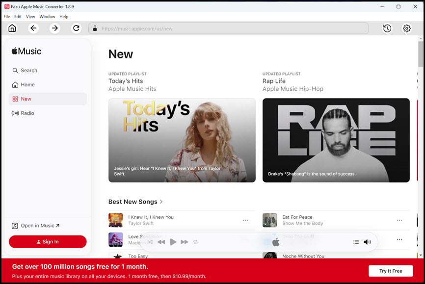 Pazu Apple Music Converter 1 ล่าสุด (x64) โปรแกรมดาวน์โหลดและแปลงไฟล์ Apple Music เป็น MP3, FLAC, WAV คุณภาพสูง