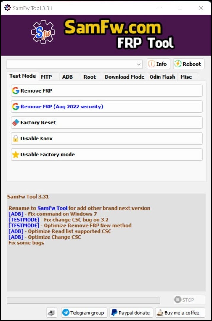 SamFw Tool 3.31 โปรแกรมปลดล็อก FRP และแฟลชเฟิร์มแวร์ Android เวอร์ชันเสถียรยอดนิยม