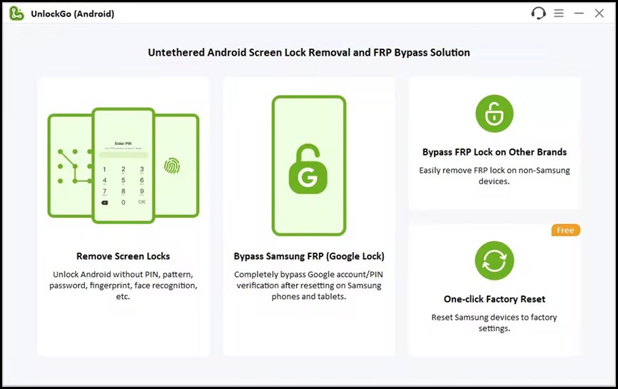 iToolab UnlockGo (Android) 7 ล่าสุด โปรแกรมปลดล็อกหน้าจอมือถือและบายพาส FRP อัจฉริยะ