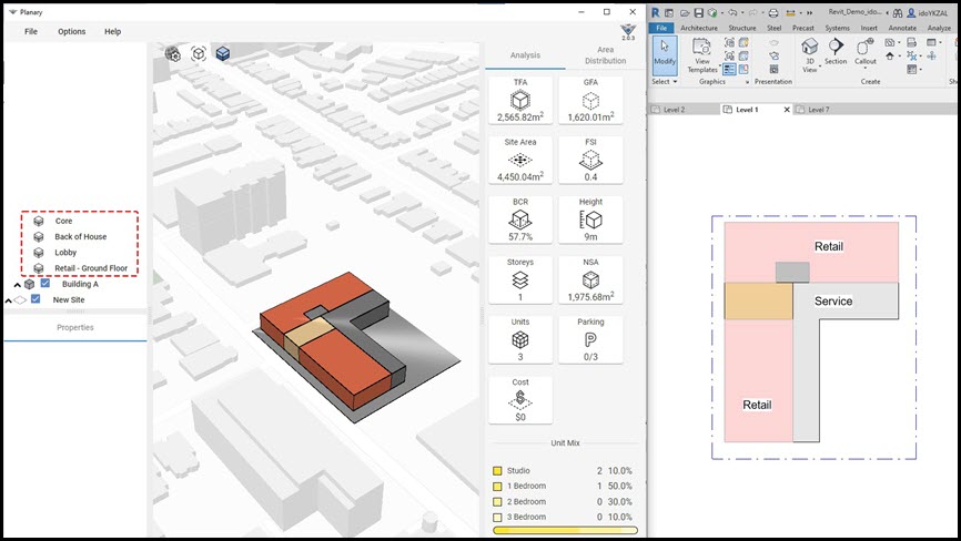AgileForm Planary for Autodesk Revit 2027 ล่าสุด ปลั๊กอินวิเคราะห์พื้นที่และออกแบบผังเมือง 3D โปรแกรม