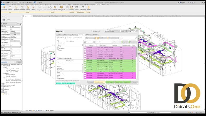 DiRoots One for Autodesk Revit 2027 ล่าสุด ปลั๊กอิน Revit จัดการข้อมูลพารามิเตอร์ และสร้างแบบอัตโนมัติ โปรแกรม