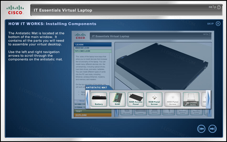 Cisco IT Essentials Virtual Desktop & Virtual Laptop โปรแกรมจำลองการประกอบคอมพิวเตอร์และโน้ตบุ๊กเสมือนจริง