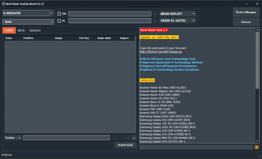 Best Flash Tool by BossV (Latest Version) โปรแกรมแฟลชรอมและปลดล็อกเครื่อง Android อเนกประสงค์ ล่าสุด