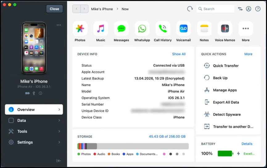 iMazing 3 ล่าสุด (27014) macOS โปรแกรมจัดการและสำรองข้อมูล iPhone และ iPad บน Mac ที่ดีที่สุด