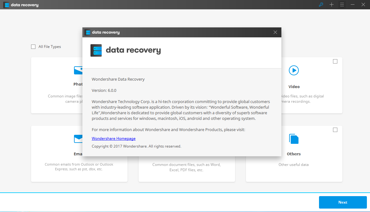 Wondershare Data Recovery 6.0 (32Bit/64Bit) Full ฟรี โปรแกรม