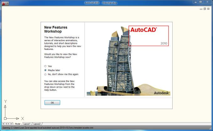 AutoCAD 2010 (32Bit/64Bit) Full โปรแกรมเขียนแบบ CAD 2D / 3D ฟรี