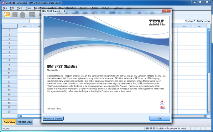 IBM SPSS Statistics 19 (32Bit/64Bit) Full โปรแกรมวิเคราะห์ทางสถิติ ฟรี
