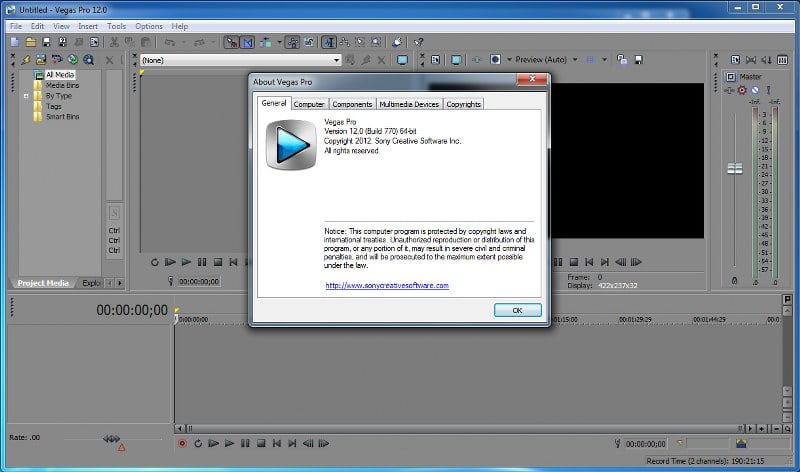 Sony Vegas Pro 12.0 พร้อมวิธีติดตั้ง (64Bit) โปรแกรมตัดต่อวิดีโอ