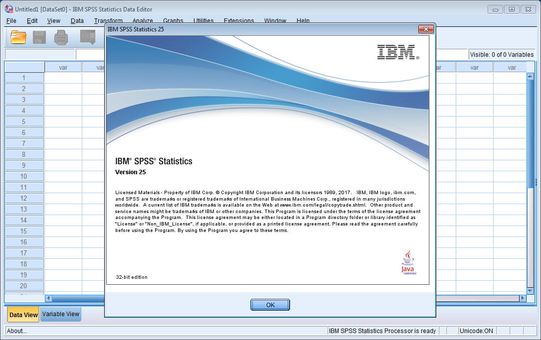 IBM SPSS Statistics 25 (32Bit/64Bit) โปรแกรมวิเคราะห์ทางสถิติ