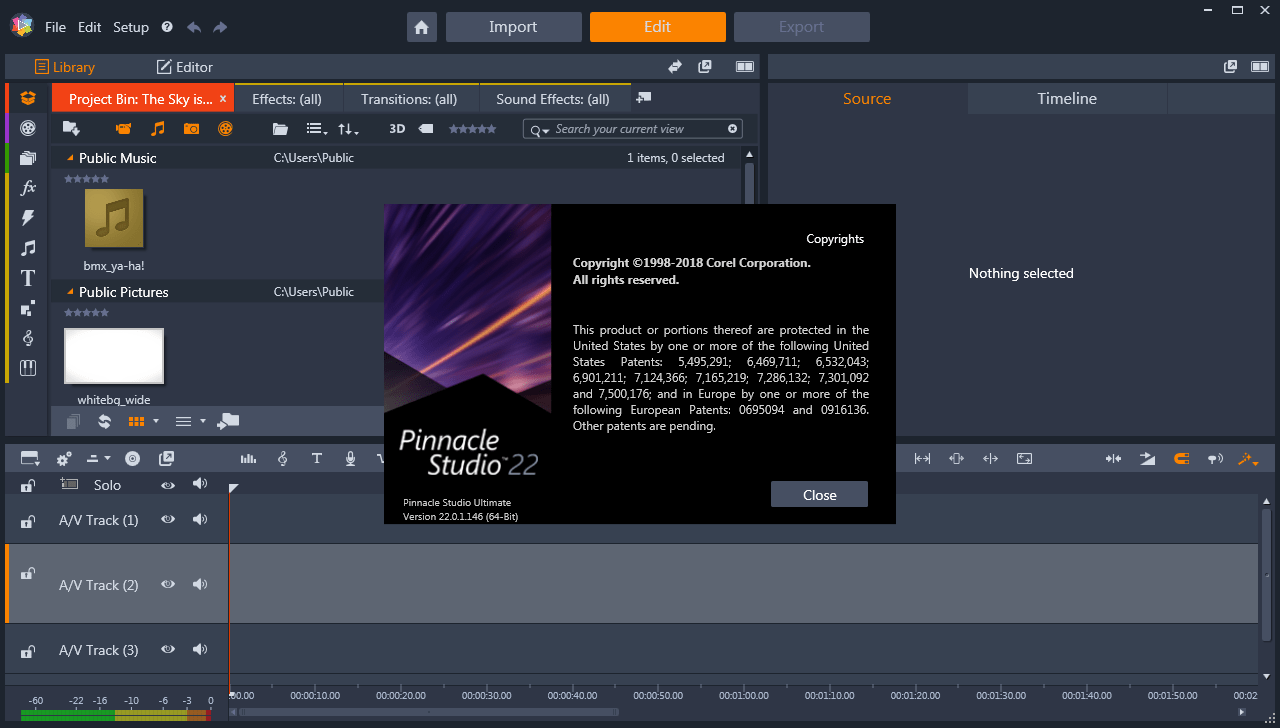 Pinnacle Studio Ultimate 22.3 พร้อม Premium Pack & Content ตัดต่อวิดีโอ ใส่เอฟเฟค ฟรี โปรแกรม