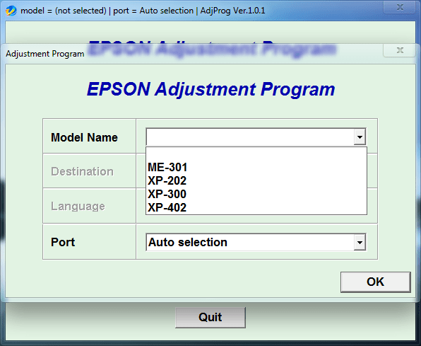 Epson Adjustment Program ME301 XP202 XP300 XP402 (ESP)