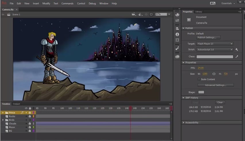 Adobe Animate CC 2019 (64Bit) Full โปรแกรมทำอนิเมชั่น ฟรี