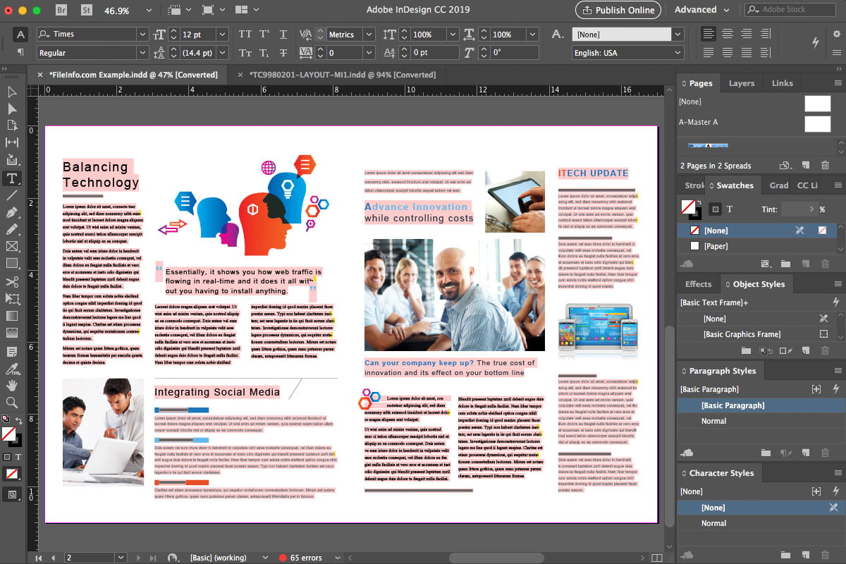 Adobe InDesign CC 2019 (64-Bit) โปรแกรมสร้างสื่อสิ่งพิมพ์ ฟรี