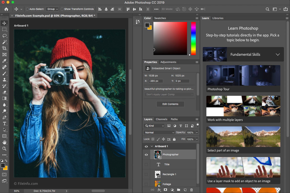 Adobe Photoshop CC 2019 (64Bit) โปรแกรมแต่งรูปภาพ ยอดนิยม ฟรี