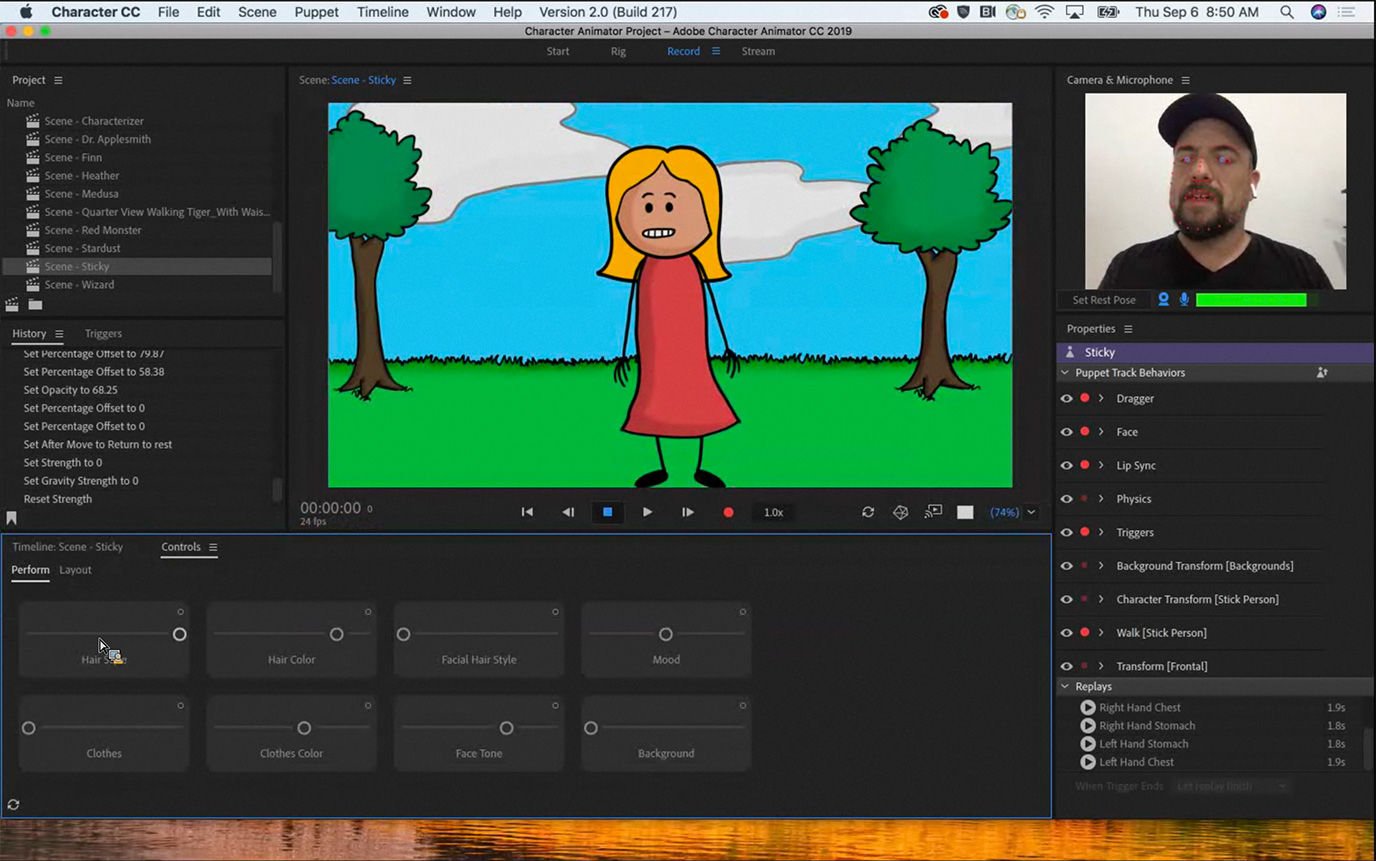 Adobe Character Animator CC 2019 (64Bit) โปรแกรมทำแอนนิเมชั่น ฟรี