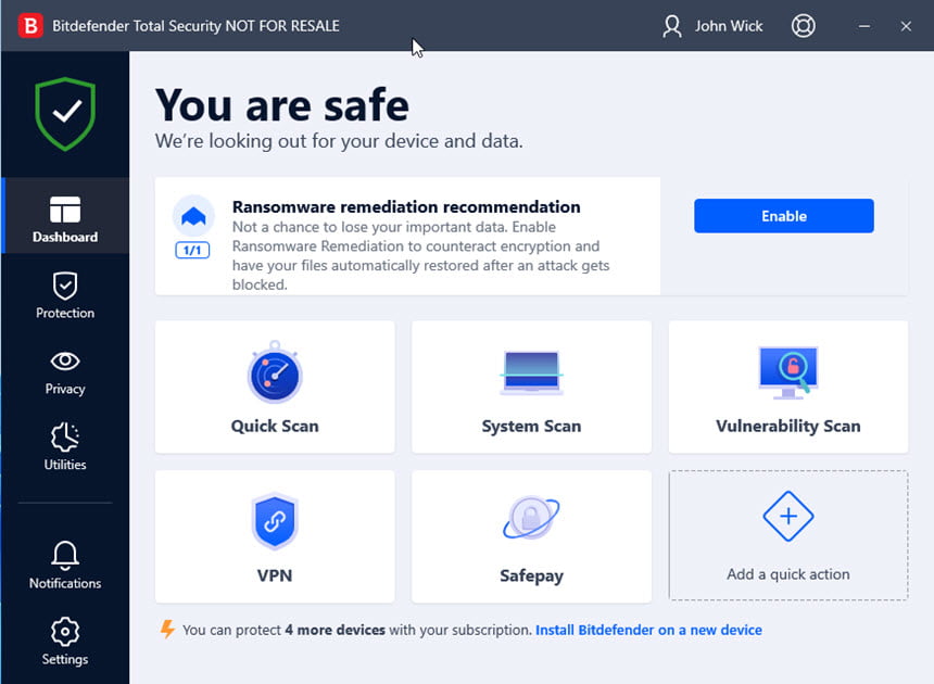 Bitdefender Total Security 2021 ล่าสุด โปรแกรมสแกนไวรัสระดับโลก ภาษาไทย ฟรี