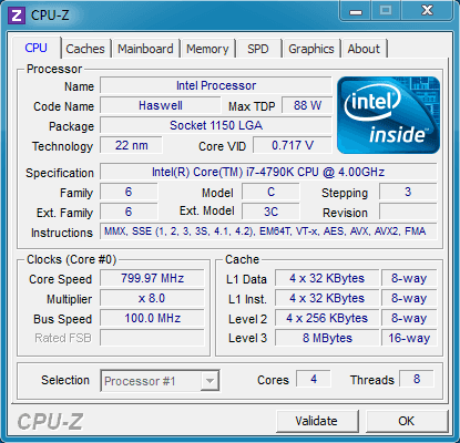 CPU-Z + Portable โปรแกรมเช็คสเปค PC ฟรี ล่าสุด