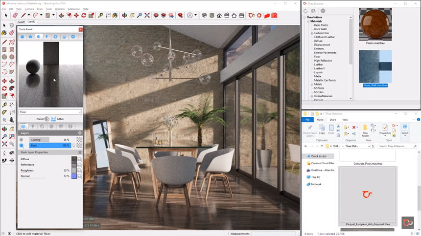 Thea For SketchUp / Cinema4D / Rhino ปลั๊กอิน Render 3D ฟรี ล่าสุด โปรแกรม