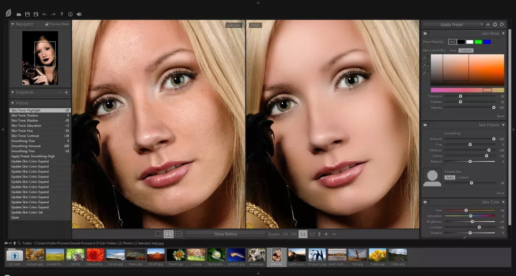 SkinFiner 5 ล่าสุด ปลั๊กอินรีทัช Photoshop / Lightroom โปรแกรม