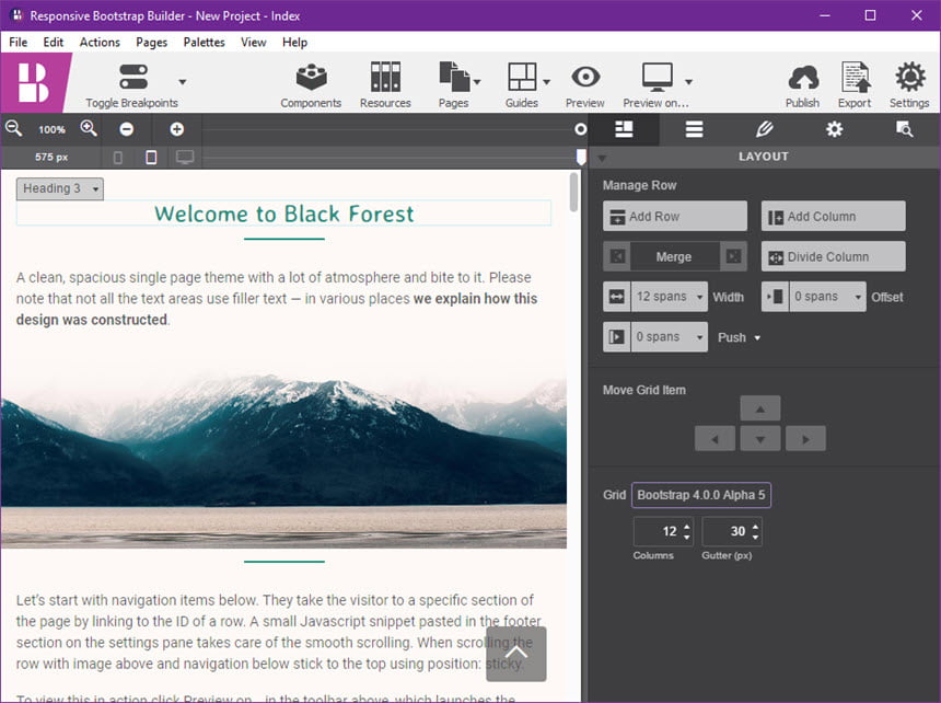 CoffeeCup Responsive Bootstrap Builder 2 ล่าสุด โปรแกรมออกแบบเว็บไซต์ Bootstrap