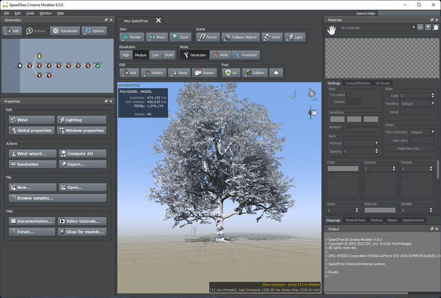 SpeedTree Modeler โปรแกรมสร้างโมเดลต้นไม้และพืชพรรณ 3D ระดับมาตรฐานโลก ล่าสุด